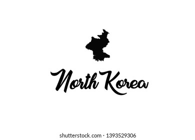 A Country Shape Illustration of North Korea