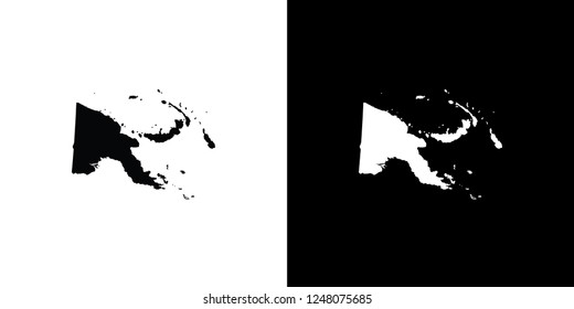 A Country Shape Illustration of Papua New Guinea