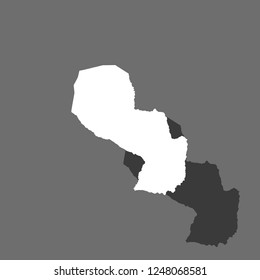 A Country Shape Illustration of Paraguay