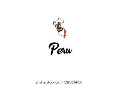 A Country Shape Illustration of Peru