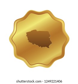 A Country Shape Illustration of Poland