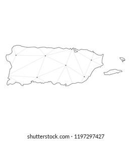 A Country Shape Illustration of Puerto Rico
