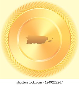 A Country Shape Illustration of Puerto Rico