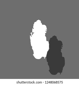 A Country Shape Illustration of Qatar