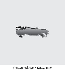 A Country Shape Illustration of Russia