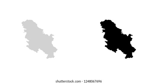 A Country Shape Illustration of Serbia