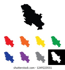 A Country Shape Illustration of Serbia