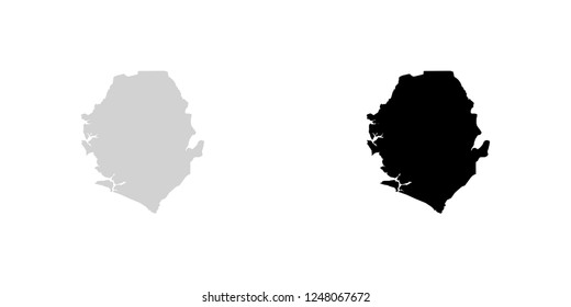 A Country Shape Illustration of Sierra Leone