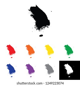 A Country Shape Illustration of South Korea