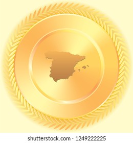 A Country Shape Illustration of Spain