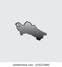 A Country Shape Illustration of Turkmenistan