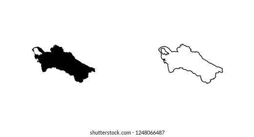 A Country Shape Illustration of Turkmenistan Turkmenistan