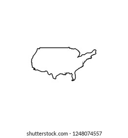 A Country Shape Illustration of United States of America