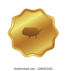 A Country Shape Illustration of United States of America