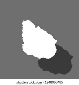 A Country Shape Illustration of Uruguay