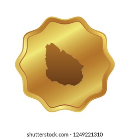A Country Shape Illustration of Uruguay