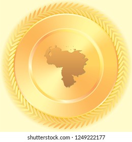 A Country Shape Illustration of Venezuela