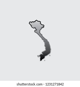 A Country Shape Illustration of Vietnam