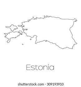 A Country Shape isolated on background of the country of Estonia