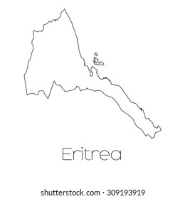 A Country Shape isolated on background of the country of Eritrea