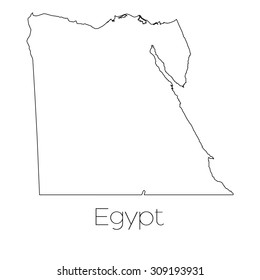 A Country Shape isolated on background of the country of Egypt