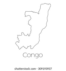 A Country Shape isolated on background of the country of Congo