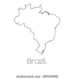 A Country Shape isolated on background of the country of Brazil