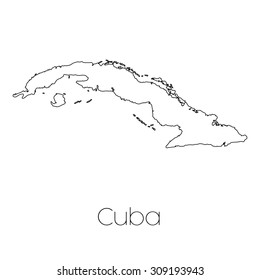 A Country Shape isolated on background of the country of Cuba