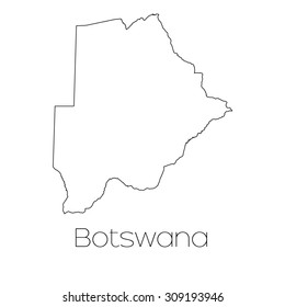A Country Shape isolated on background of the country of Botswana