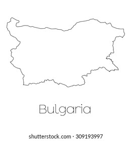 A Country Shape isolated on background of the country of Bulgaria
