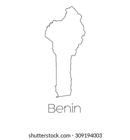 A Country Shape isolated on background of the country of Benin