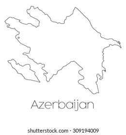 A Country Shape isolated on background of the country of Azerbaijan