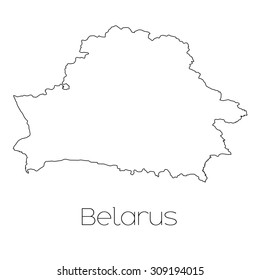 A Country Shape isolated on background of the country of Belarus