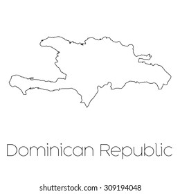 A Country Shape isolated on background of the country of Dominican Republic