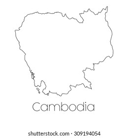 A Country Shape isolated on background of the country of Cambodia