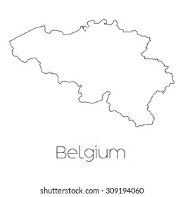 A Country Shape isolated on background of the country of Belgium