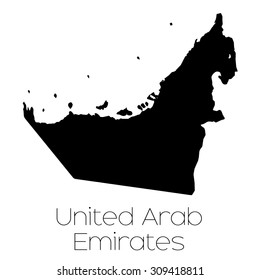 A Country Shape isolated on background of the country of United Arab Emirates