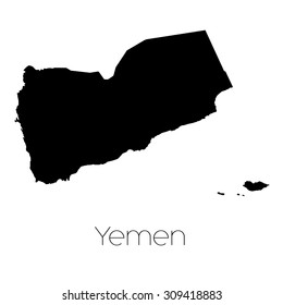 A Country Shape isolated on background of the country of Yemen