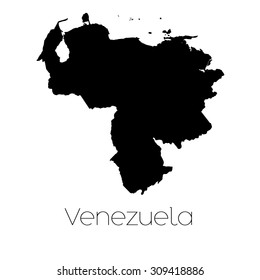 A Country Shape isolated on background of the country of Venezuela