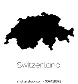A Country Shape isolated on background of the country of Switzerland