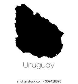 A Country Shape isolated on background of the country of Uruguay