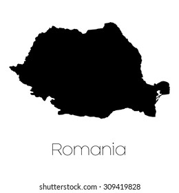 A Country Shape isolated on background of the country of Romania