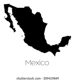 A Country Shape isolated on background of the country of Mexico