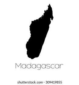 A Country Shape isolated on background of the country of Madagascar