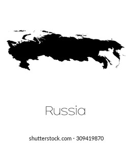 A Country Shape isolated on background of the country of Russia