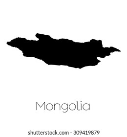 A Country Shape isolated on background of the country of Mongolia
