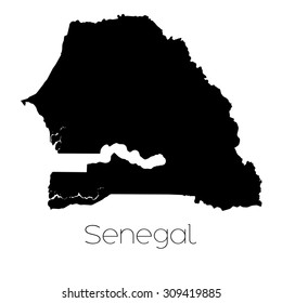 A Country Shape isolated on background of the country of Senegal