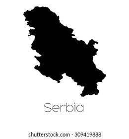 A Country Shape isolated on background of the country of Serbia