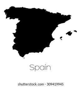 A Country Shape isolated on background of the country of Spain