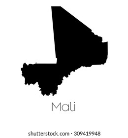 A Country Shape isolated on background of the country of Mali